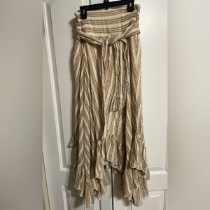 FREE PEOPLE Striped Beige and Brown Women's midi Skirt size XS